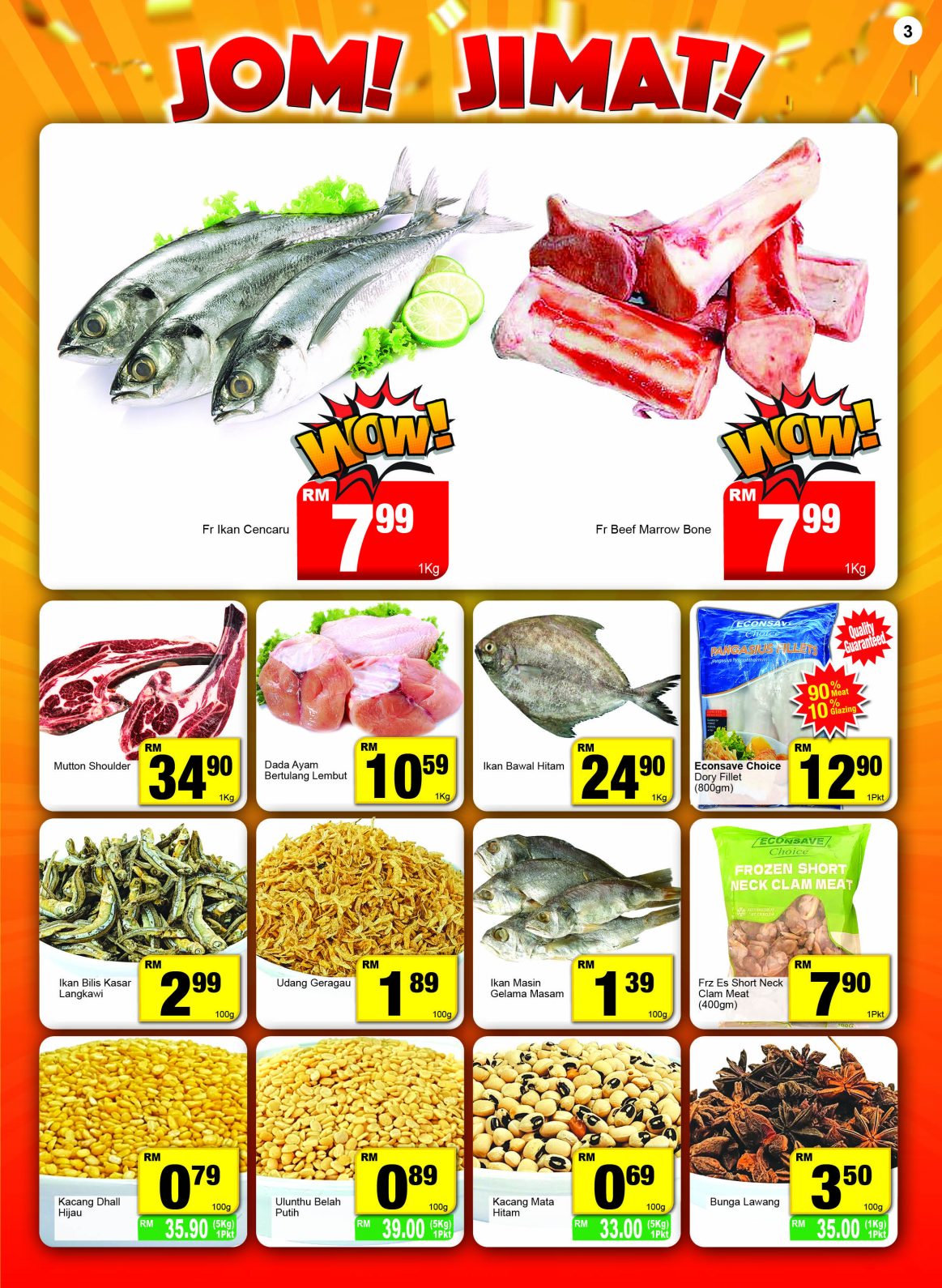 Barangan Basah Segar & Bijian Untuk Hidangan Keluarga