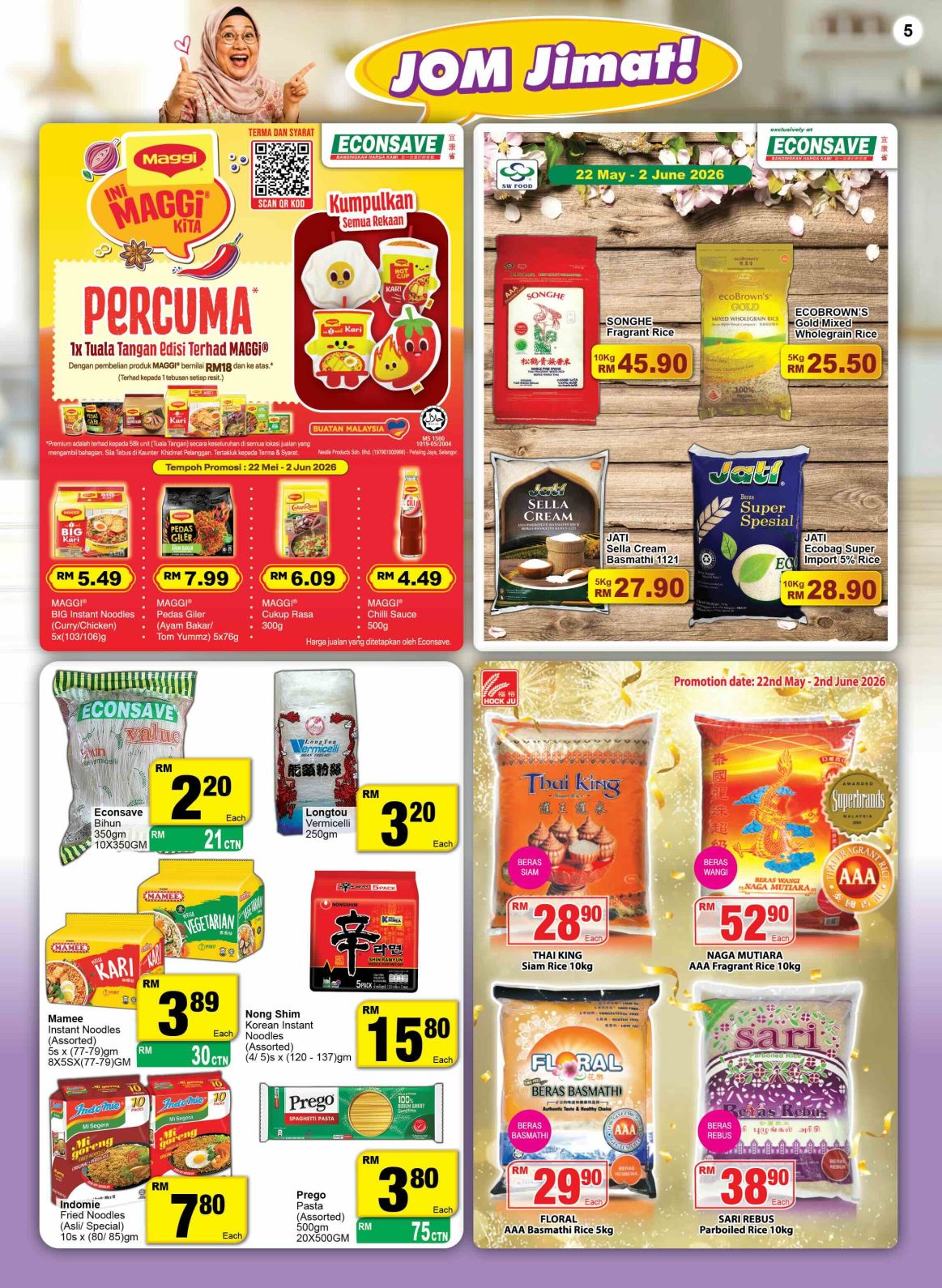 Tawaran Beras, Mi & Barangan Dapur - Econsave