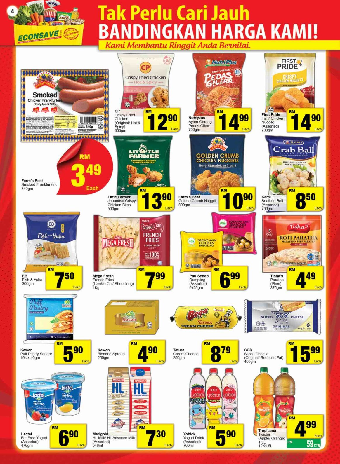 Jimat Lebih Dengan Produk Sejuk Beku, Tenusu dan Minuman - Econsave